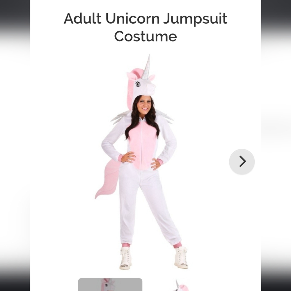 Unicorn Onesie Costume - Pink and White